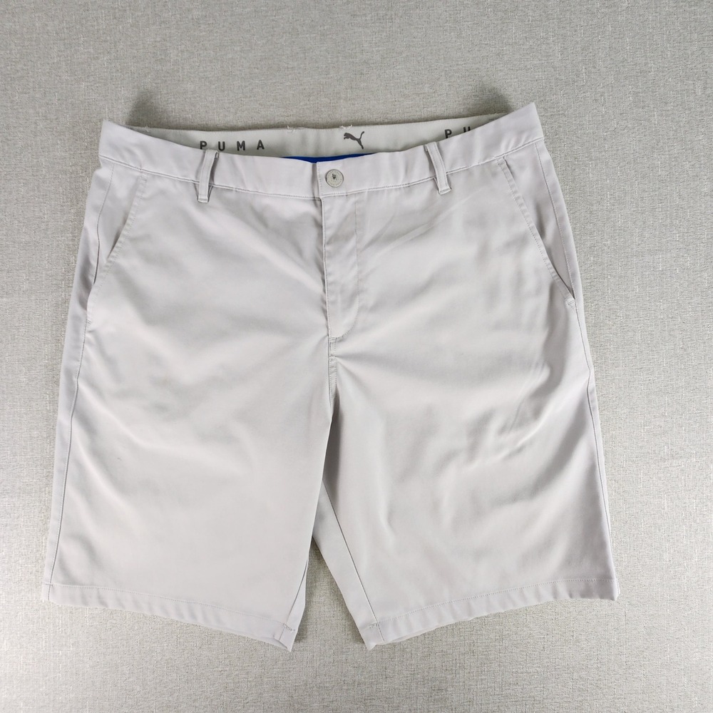 Puma Golf Mens 38 Gray Performance Tech Shorts Athleisure Summer Wicking EUC